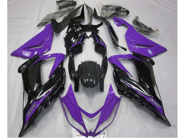13-18 Negro & Morado Kawasaki ZX6R Carenados Moto 13-18 Negro & Morado Kawasaki ZX6R Carenados Moto