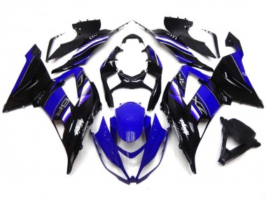 13-18 Vibrante Azul Profundo & Negro Kawasaki ZX6R Carenados Moto