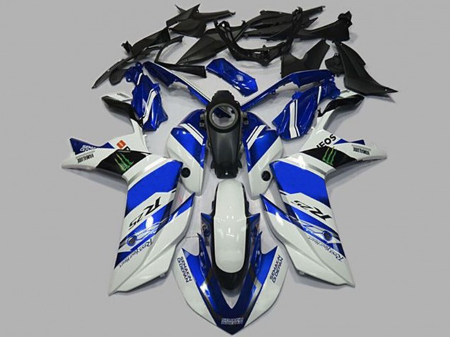 15-18 Blanco & Azul Yamaha R3 Carenados Moto 15-18 Blanco & Azul Yamaha R3 Carenados Moto