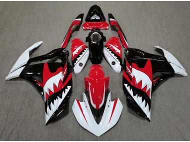15-18 Tiburón Blanco & Rojo Yamaha R3 Carenados Moto