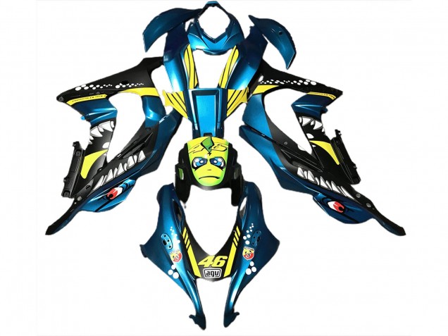 16-19 Tiburón Azul Claro Kawasaki ZX10R Carenados Moto 16-19 Tiburón Azul Claro Kawasaki ZX10R Carenados Moto
