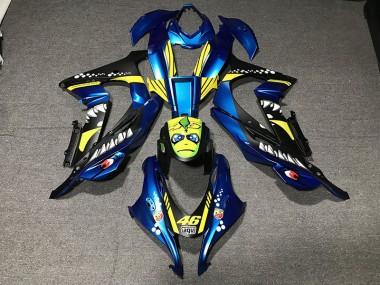 16-19 Tiburón Azul Metalizado Kawasaki ZX10R Carenados Moto