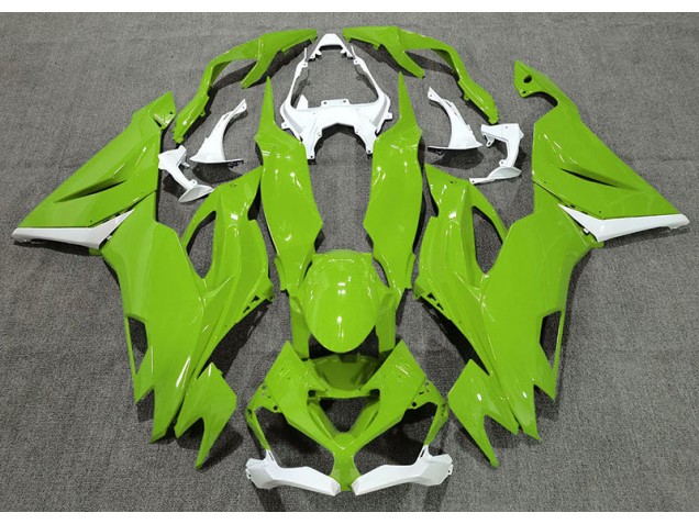 19-23 Verde Brillante & Blanco Kawasaki ZX6R Carenados Moto 19-23 Verde Brillante & Blanco Kawasaki ZX6R Carenados Moto