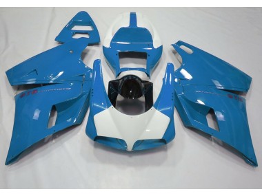 93-05 Azul Claro Brillante & Blanco Ducati 996 748 916 998 Carenados Moto
