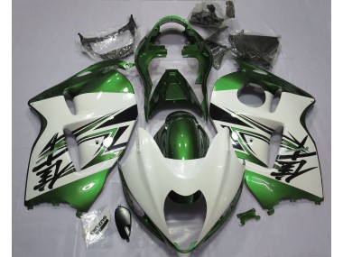 97-07 Blanco Brillante & Verde Suzuki GSXR 1300 Carenados Moto