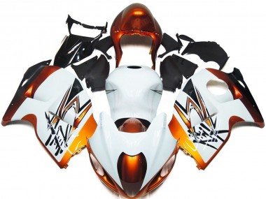 97-07 Estilo Bronce & Blanco Suzuki GSXR 1300 Carenados Moto