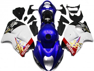 97-07 Logotipo Personalizado Azul & Blanco Suzuki GSXR 1300 Carenados Moto