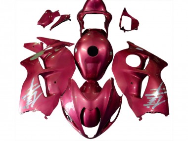 97-07 Logotipo Rojo Brillante & Plateado Suzuki GSXR 1300 Carenados Moto