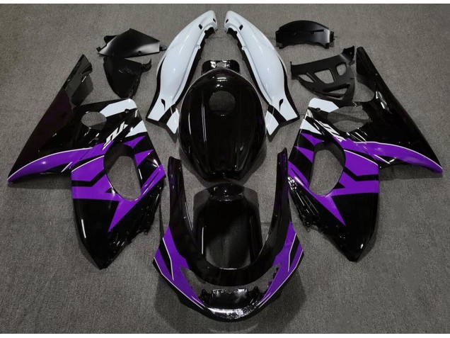 98-07 Negro Brillante Morado & Blanco Yamaha YZF600 Carenados Moto 98-07 Negro Brillante Morado & Blanco Yamaha YZF600 Carenados Moto