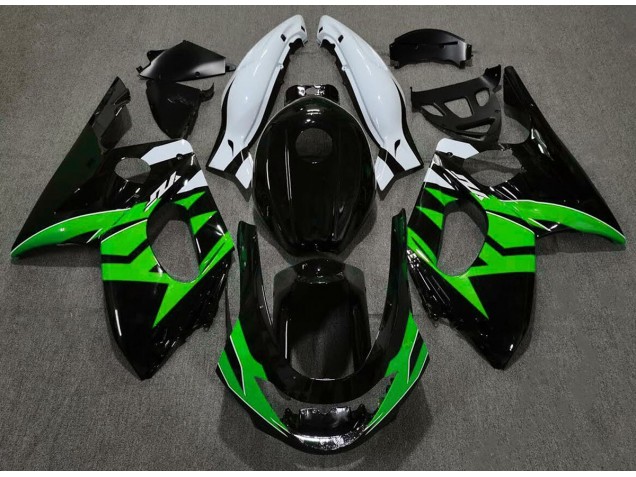 98-07 Negro Brillante Verde & Blanco Yamaha YZF600 Carenados Moto 98-07 Negro Brillante Verde & Blanco Yamaha YZF600 Carenados Moto
