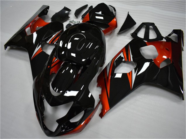 Carenado Moto Suzuki GSXR 600/750 2004-2005 - Negro Brillante Rojo Raya