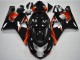 Carenado Moto Suzuki GSXR 600/750 2004-2005 - Negro Brillante Rojo Raya