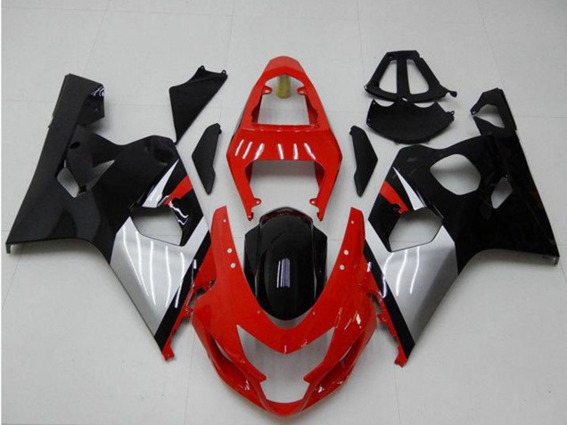 Carenado Moto Suzuki GSXR 600/750 2004-2005 - Rojo Plata Negro