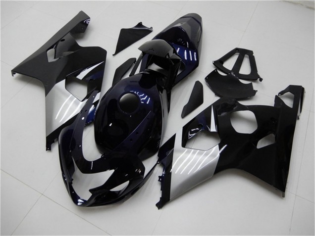 Carenado Moto Suzuki GSXR 600/750 2004-2005 - Negro Brillante Plata Azul
