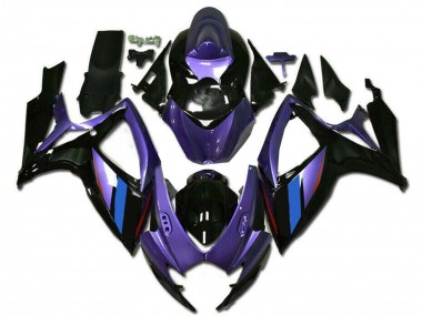 Carenado Moto Suzuki GSXR 600/750 2006-2007 - Púrpura Azul Negro Brillante Raya