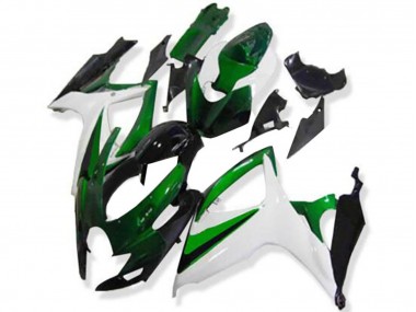 Carenado Moto Suzuki GSXR 600/750 2006-2007 - Blanco Verde Negro Brillante
