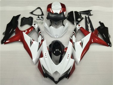 Carenado Moto Suzuki GSXR 600/750 2008-2010 - Blanco Rojo Negro Brillante