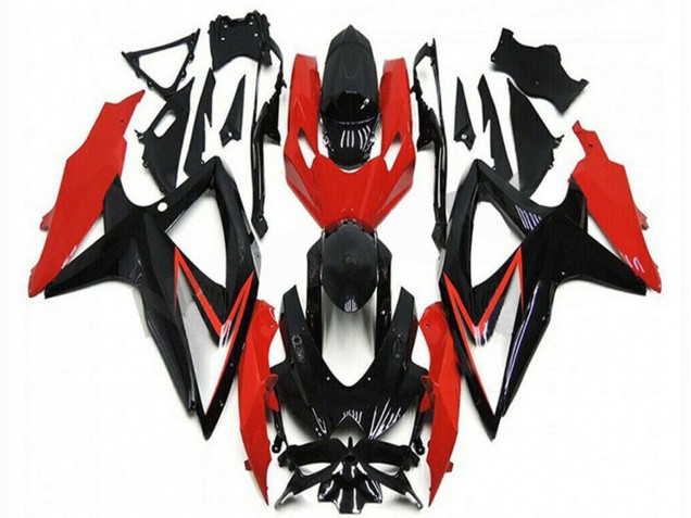 Carenado Moto Suzuki GSXR 600/750 2008-2010 - Rojo Negro Brillante Raya
