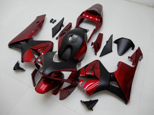 Carenado Moto Honda CBR600RR 2003-2004 - Rojo Negro Mate Raya