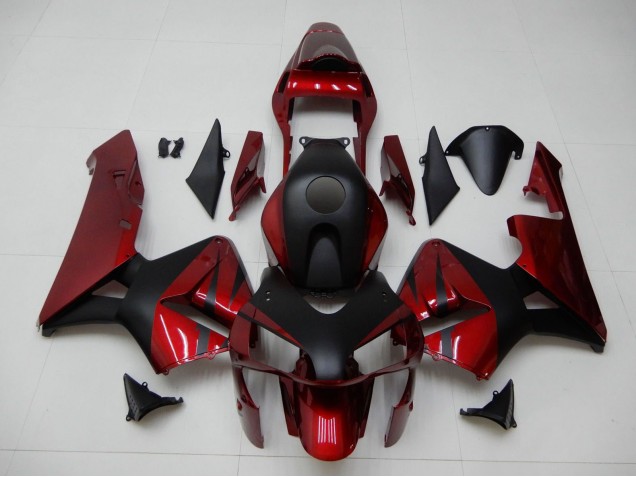 Carenado Moto Honda CBR600RR 2003-2004 - Rojo Negro Mate Raya