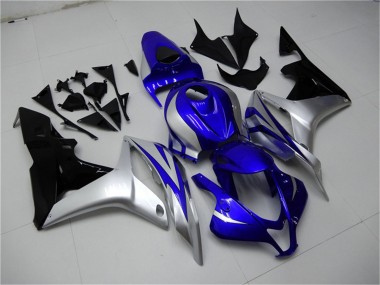 Carenado Moto Honda CBR600RR 2007-2008 - Plata Azul Negro Brillante OEM Estilo