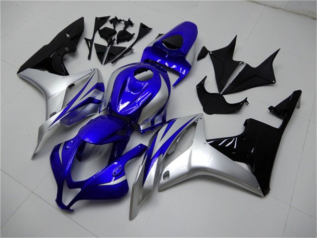 Carenado Moto Honda CBR600RR 2007-2008 - Plata Azul Negro Brillante OEM Estilo