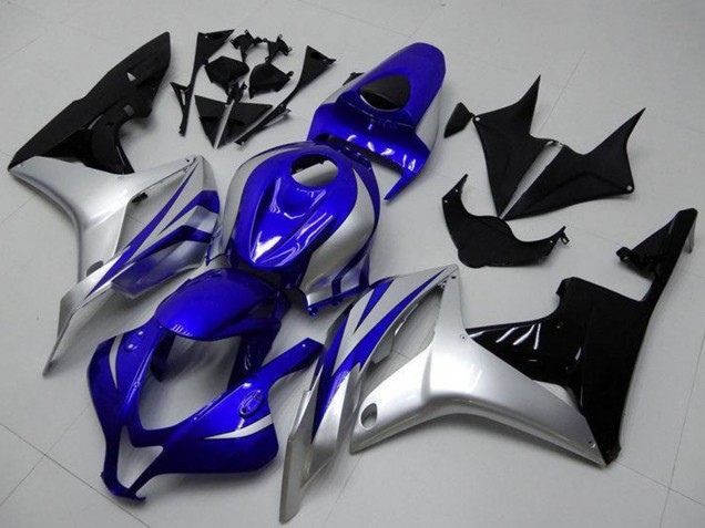 Carenado Moto Honda CBR600RR 2007-2008 - Plata Azul Negro Brillante OEM Estilo
