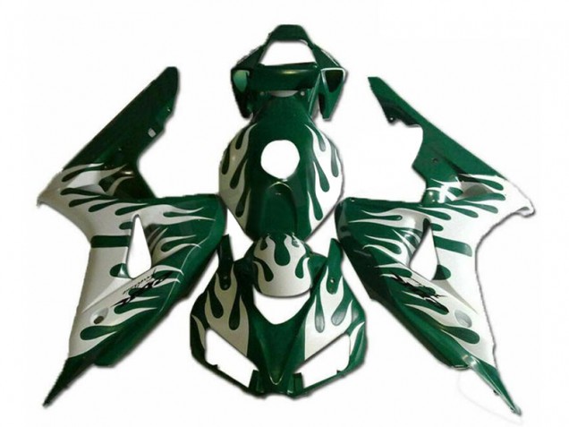 Carenado Moto Honda CBR1000RR 2006-2007 - Blanco Verde Llama