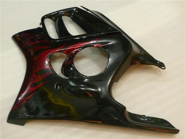 Carenado Moto Honda CBR600 F3 1995-1996 - Negro Brillante Rojo Llama