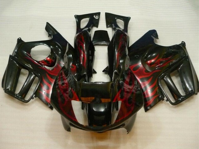 Carenado Moto Honda CBR600 F3 1995-1996 - Negro Brillante Rojo Llama