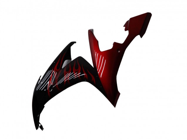 Carenado Moto Yamaha YZF R1 2004-2006 - Negro Brillante Rojo Llama
