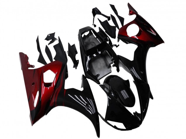 Kits Carenados Moto Yamaha YZF R6 2003-2004 - Negro Brillante Rojo