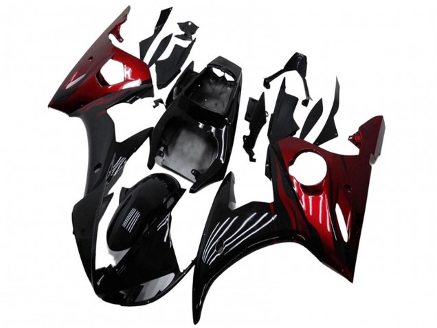 Kits Carenados Moto Yamaha YZF R6 2003-2004 - Negro Brillante Rojo