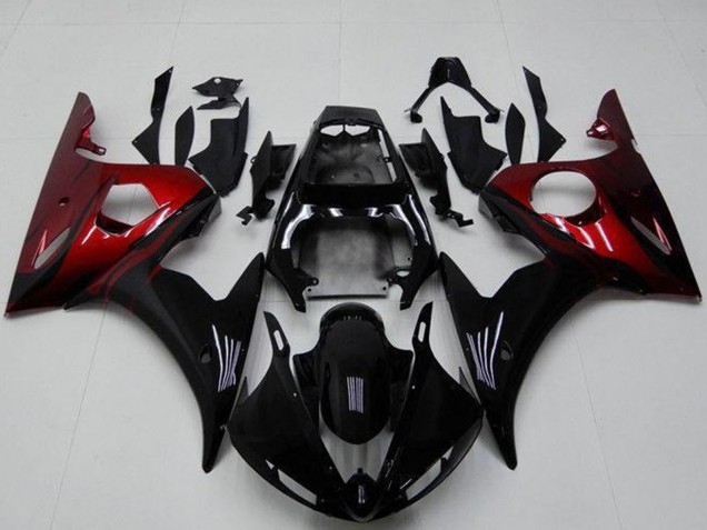 Kits Carenados Moto Yamaha YZF R6 2003-2004 - Negro Brillante Rojo