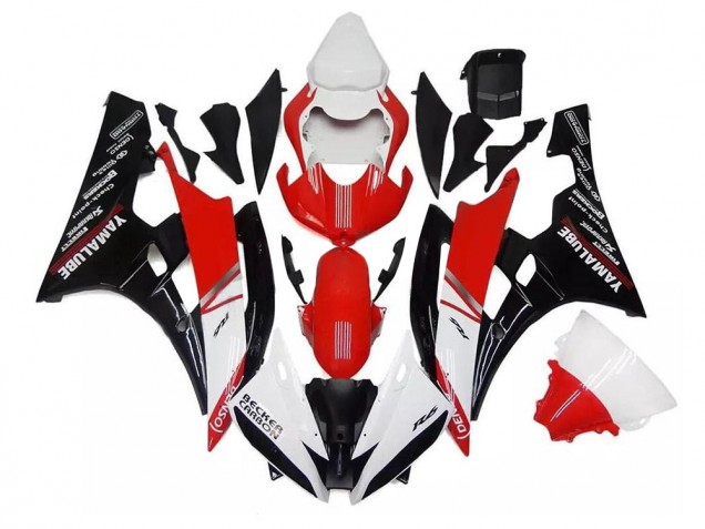Carenado Moto Yamaha YZF R6 2006-2007 - Blanco Rojo Negro