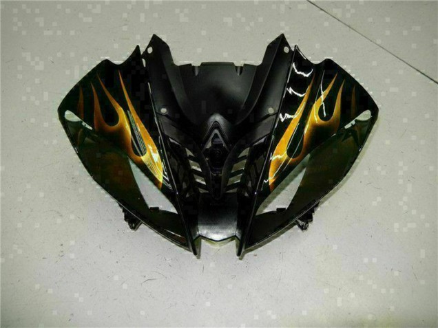 Carenado Moto Yamaha YZF R6 2008-2016 - Negro Brillante Oro Llama