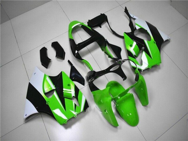 Kits Carenados Moto Kawasaki ZX6R 2000-2002 - Verde Blanco Negro