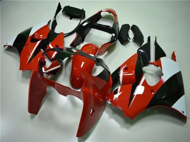 Carenado Moto Kawasaki ZX6R 2000-2002 - Blanco Rojo Negro Brillante