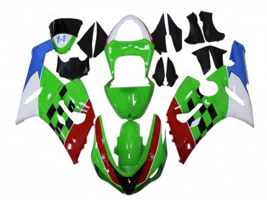 Carenado Moto Kawasaki ZX6R 2005-2006 - Blanco Verde Azul Rojo Negro
