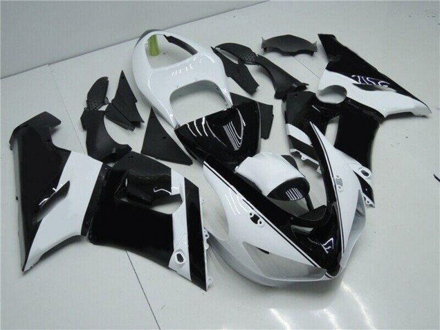 Carenado Moto Kawasaki ZX6R 2005-2006 - Blanco Negro Brillante