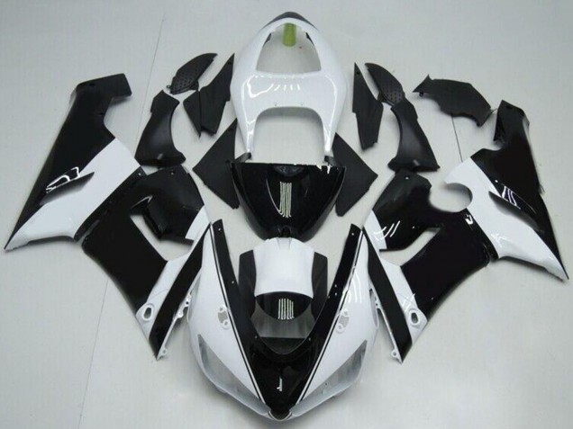 Carenado Moto Kawasaki ZX6R 2005-2006 - Blanco Negro Brillante