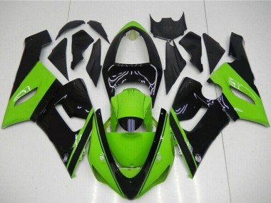 Carenados Moto Kawasaki ZX6R 2005-2006 - Verde Negro Brillante