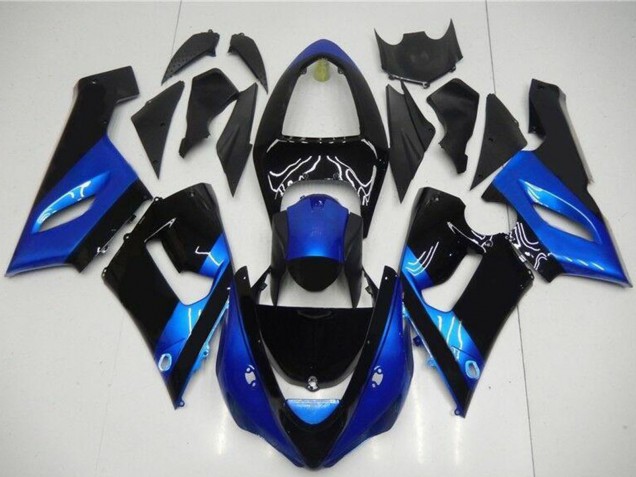 Kits Carenados Moto Kawasaki ZX6R 2005-2006 - Azul Negro Brillante