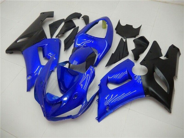 Carenado Moto Kawasaki ZX6R 2005-2006 - Azul Negro Mate