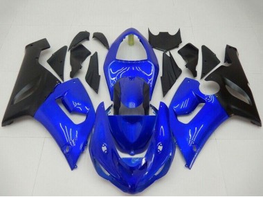 Carenado Moto Kawasaki ZX6R 2005-2006 - Azul Negro Mate