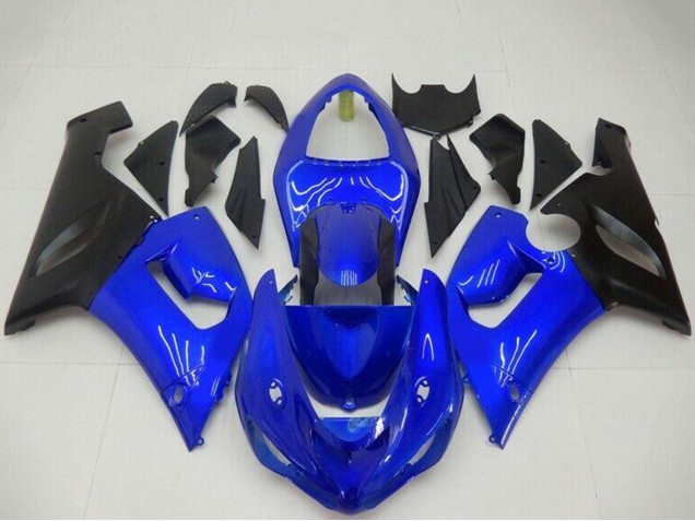 Carenado Moto Kawasaki ZX6R 2005-2006 - Azul Negro Mate