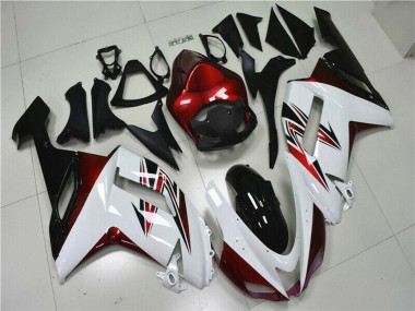 Carenado Moto Kawasaki ZX6R 2007-2008 - Blanco Negro Rojo
