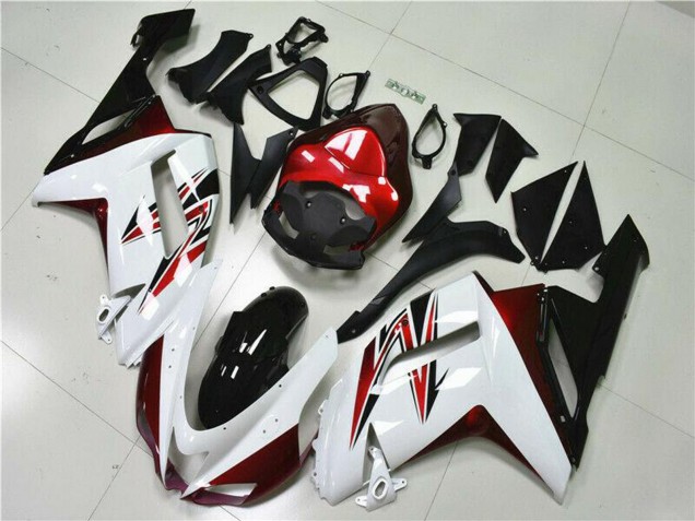 Carenado Moto Kawasaki ZX6R 2007-2008 - Blanco Negro Rojo