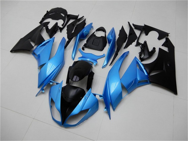 Carenado Moto Kawasaki ZX6R 2009-2012 - Azul Claro Negro Brillante