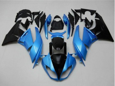 Carenado Moto Kawasaki ZX6R 2009-2012 - Azul Claro Negro Brillante